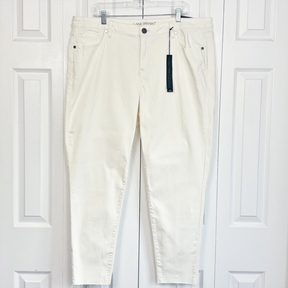 NWT Lane Bryant Off-White Denim Stretch Mid-Rise Ankle Jeans 20 - Picture 1 of 16